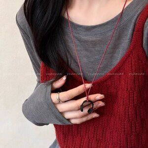 Elegant Red and Black Necklace